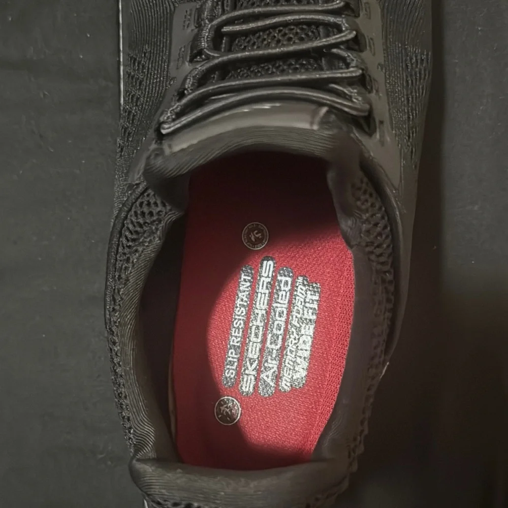 Skechers Black Sneakers Slip Resistant Work Shoes - Picture 3 of 4
